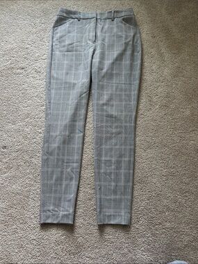 Women’s Light Gray Windowpane Dress Pants